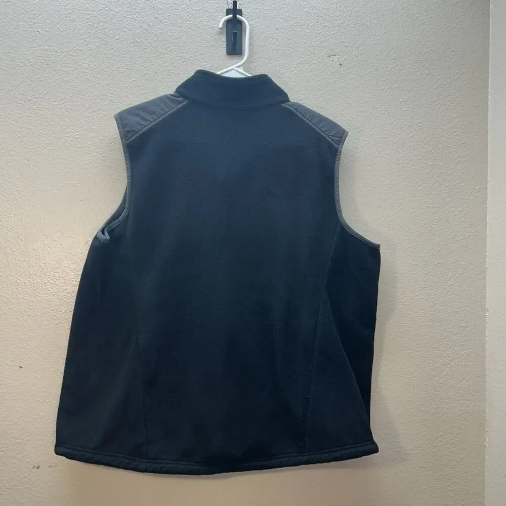 L.L. Bean‎ Fleece Full Zip Black Vest Womens XL Polartec Hiking Outdoors Winter